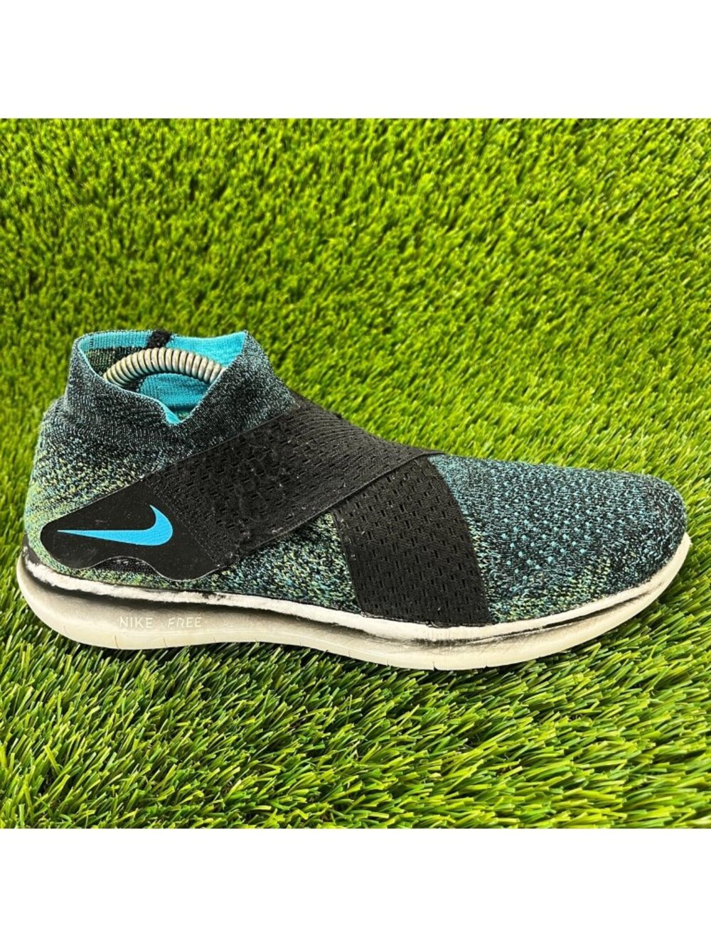 Nike Free RN Motion Flyknit 2017 Womens Size 8 Blue Running Shoes Sneakers